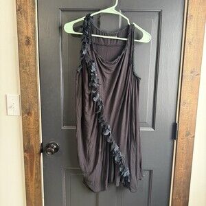 AllSaints - Black Ruffle Shift Dress- Size US 6 UK 10